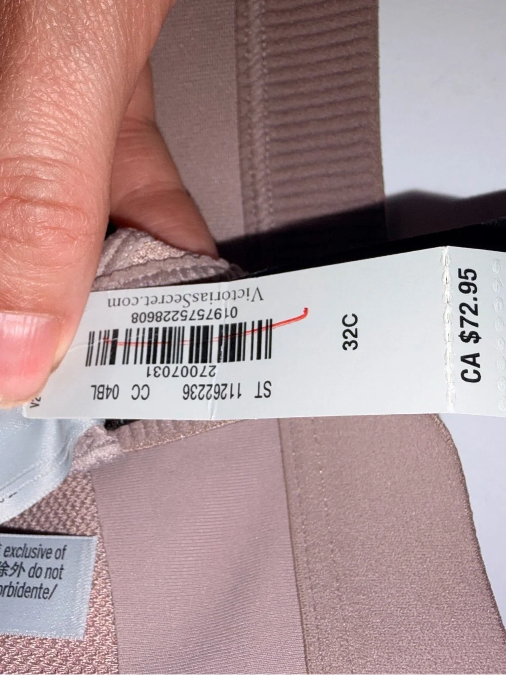 Victoria Secret Sports Bra nude 34DD Medium Support Knockout Front Closure